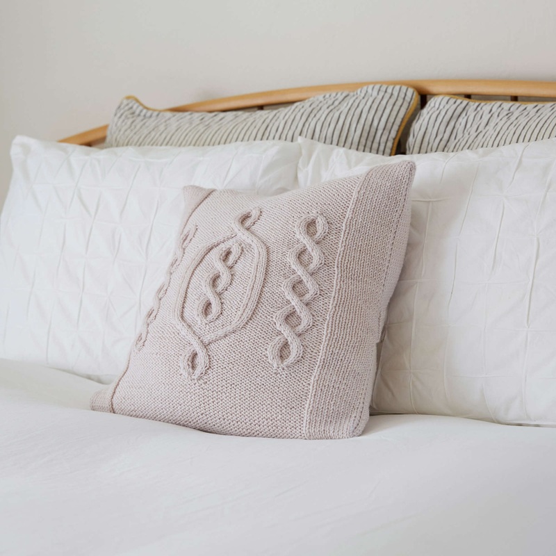 Red Heart Hygge Chic Knit Pillow