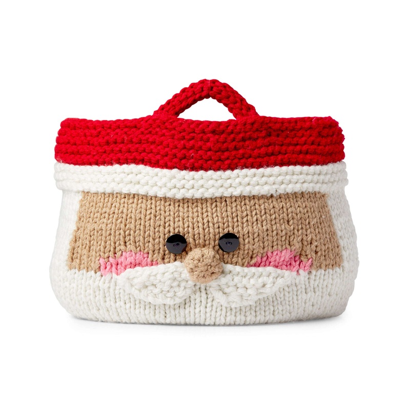 Red Heart Jolly Santa Knit Basket
