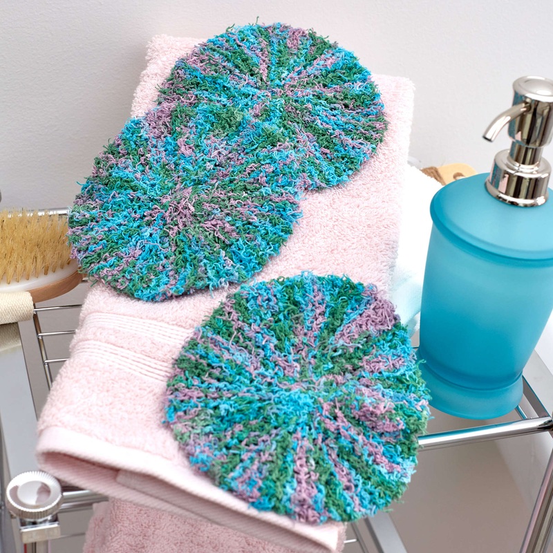 Red Heart Knit Garter Stitch Round Scrubby