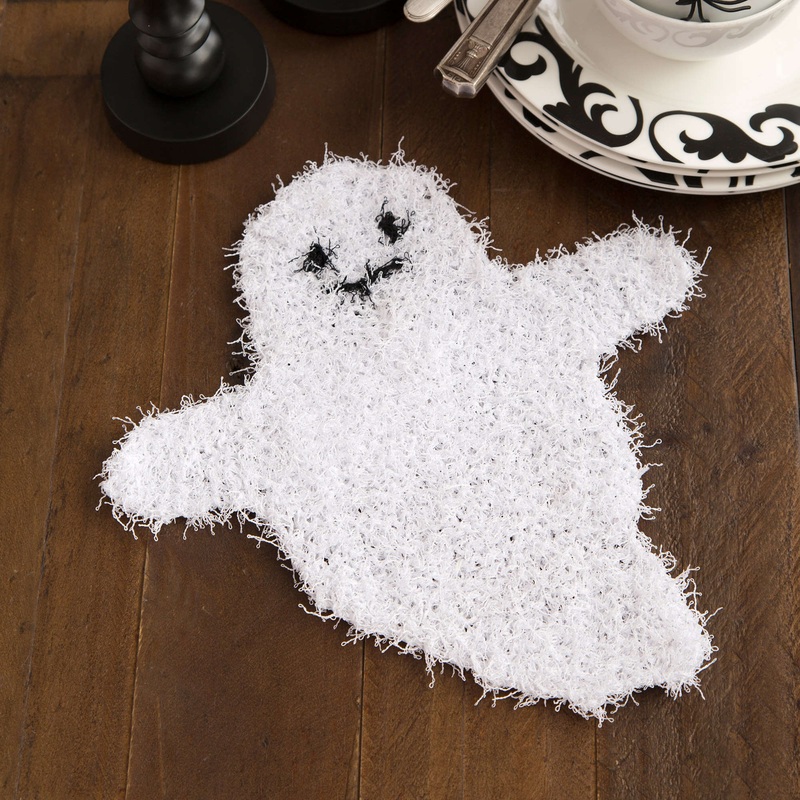 Red Heart Knit Ghostly Dish Scrubber