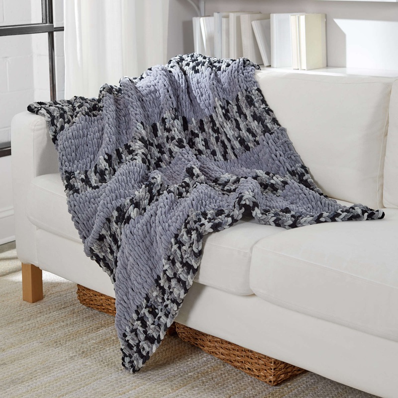 Red Heart Craft Looping Stripes Throw