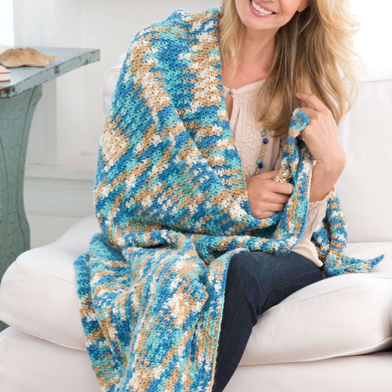 Red Heart Crochet Just Beachy Throw