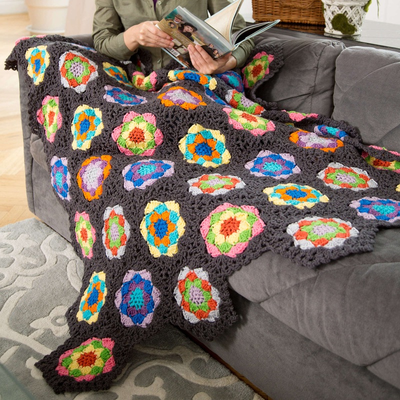 Red Heart Crochet Kaleidoscope Throw