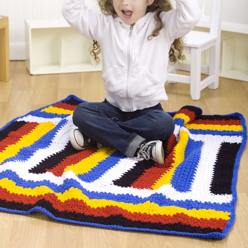 Red Heart Crochet Kid’s Stripes Throw