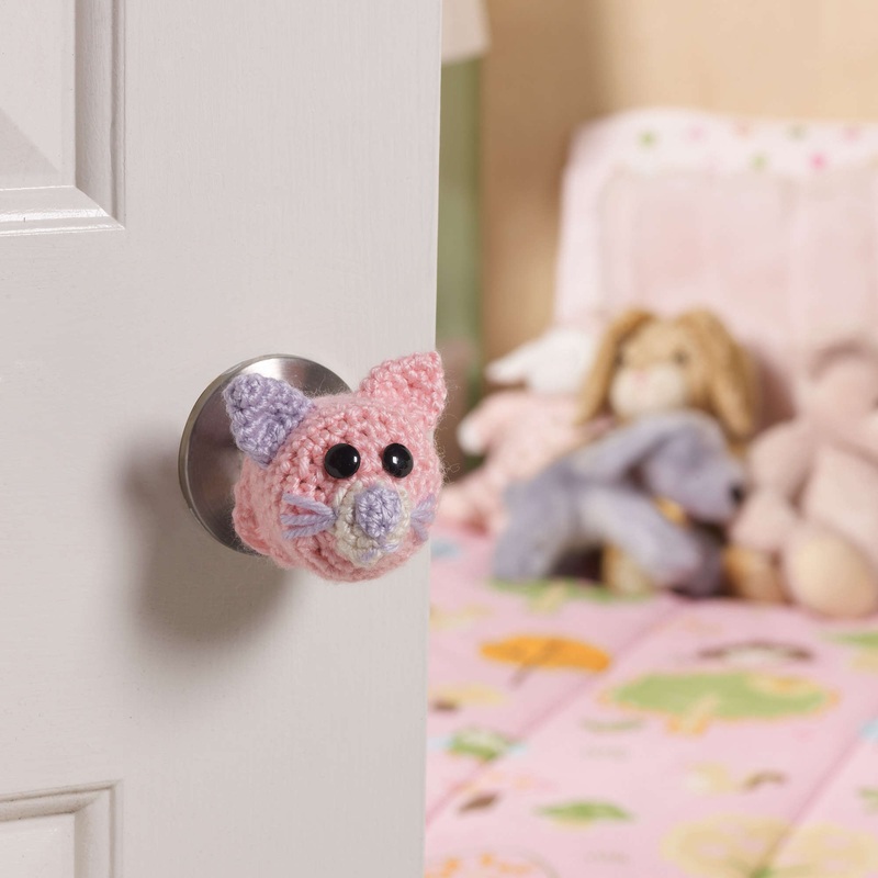 Red Heart Crochet Kitty Doorknob Cozy