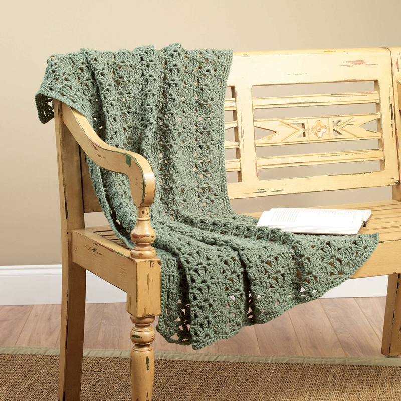 Red Heart Crochet Lacy Lap Throw