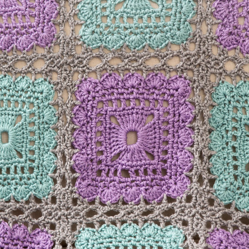 Red Heart Crochet Lacy Squares Throw