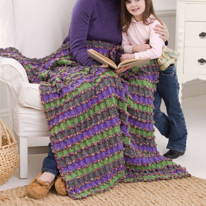 Red Heart Crochet Let’s Be Warm Throw