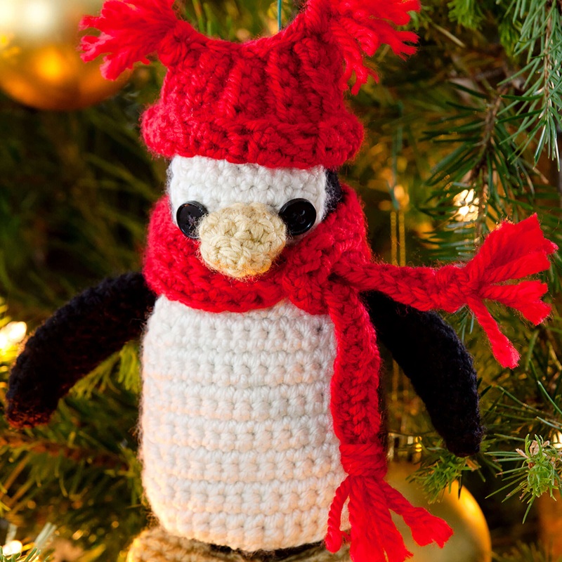 Red Heart Crochet Little Penguin Ornament