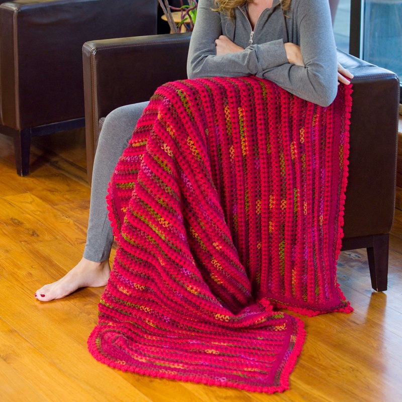 Red Heart Crochet Love & Kisses Throw