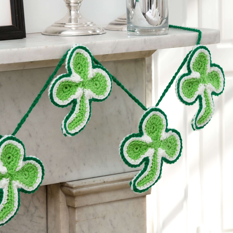 Red Heart Crochet Lucky Shamrock Banner