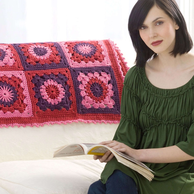 Red Heart Crochet Mixed Berry Tarts Throw