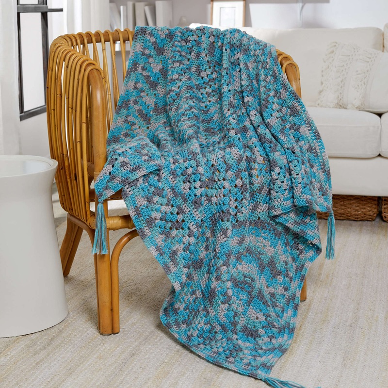 Red Heart Crochet Modern Granny Throw