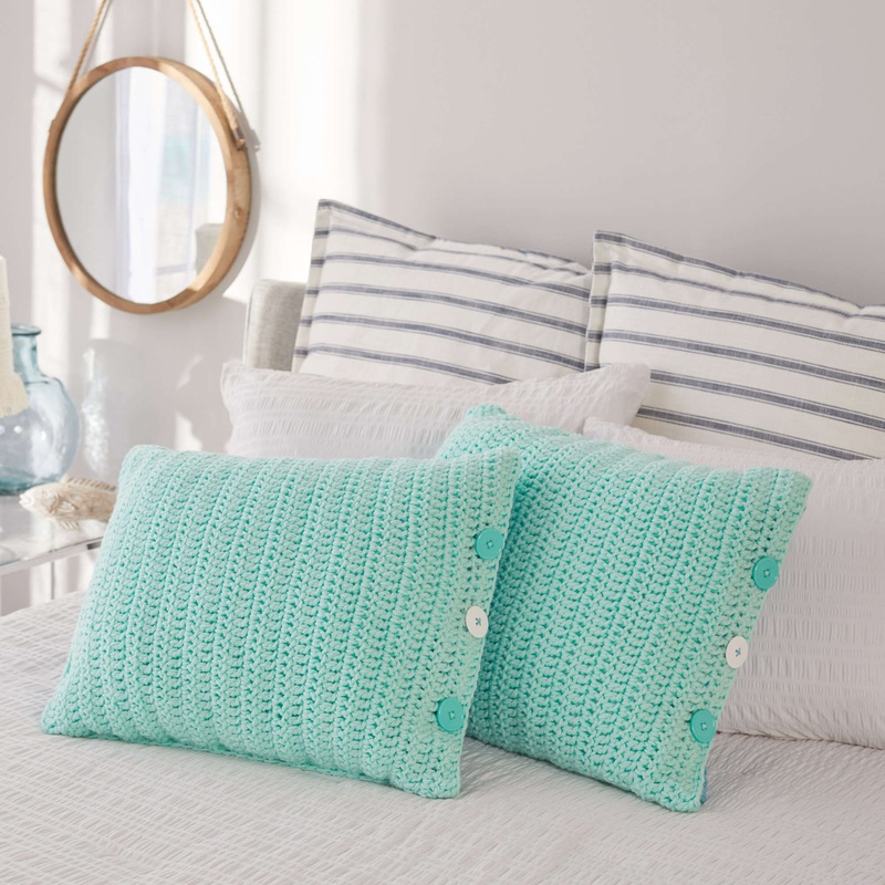 Red Heart Crochet Ocean Front Bed Pillows