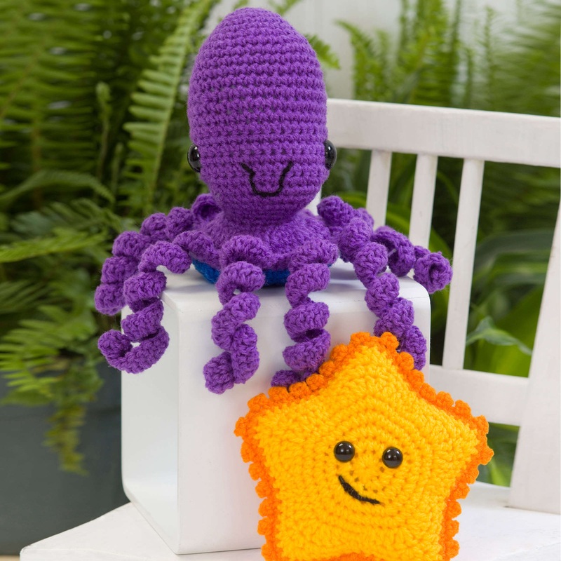 Red Heart Crochet Octopus & Starfish