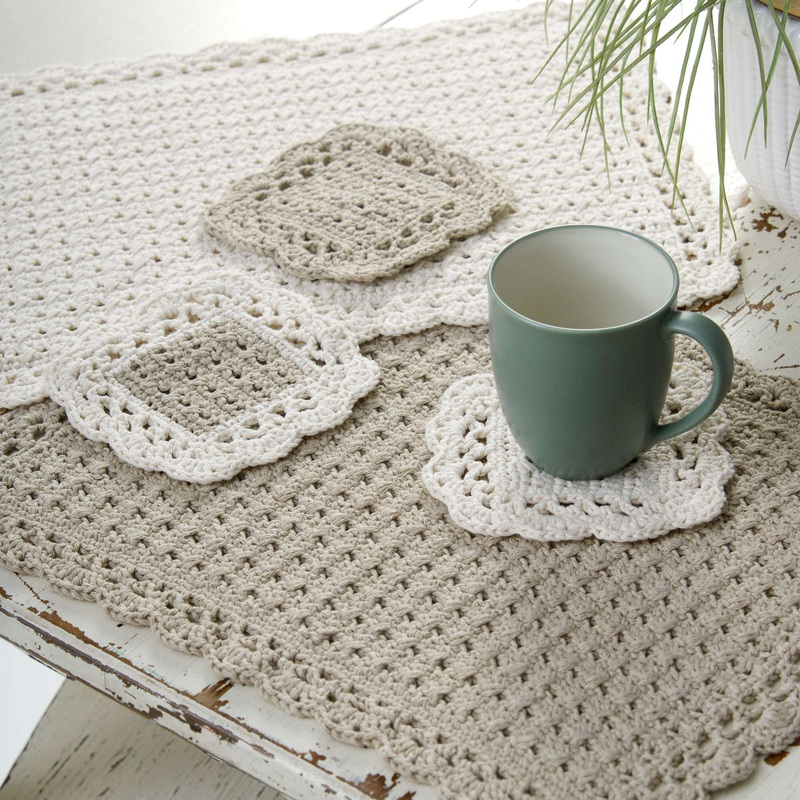 Red Heart Crochet Options Placemat & Coaster
