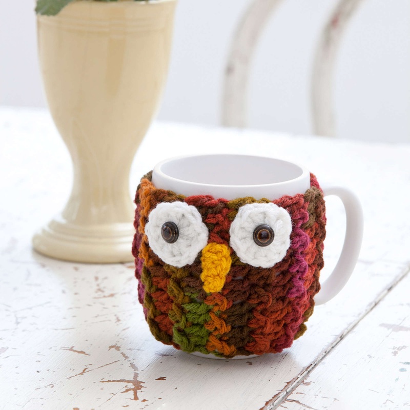 Red Heart Crochet Owl Mug Wrap