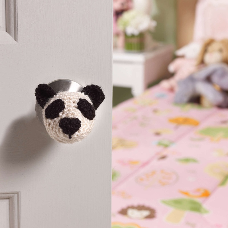 Red Heart Crochet Panda Doorknob Cozy