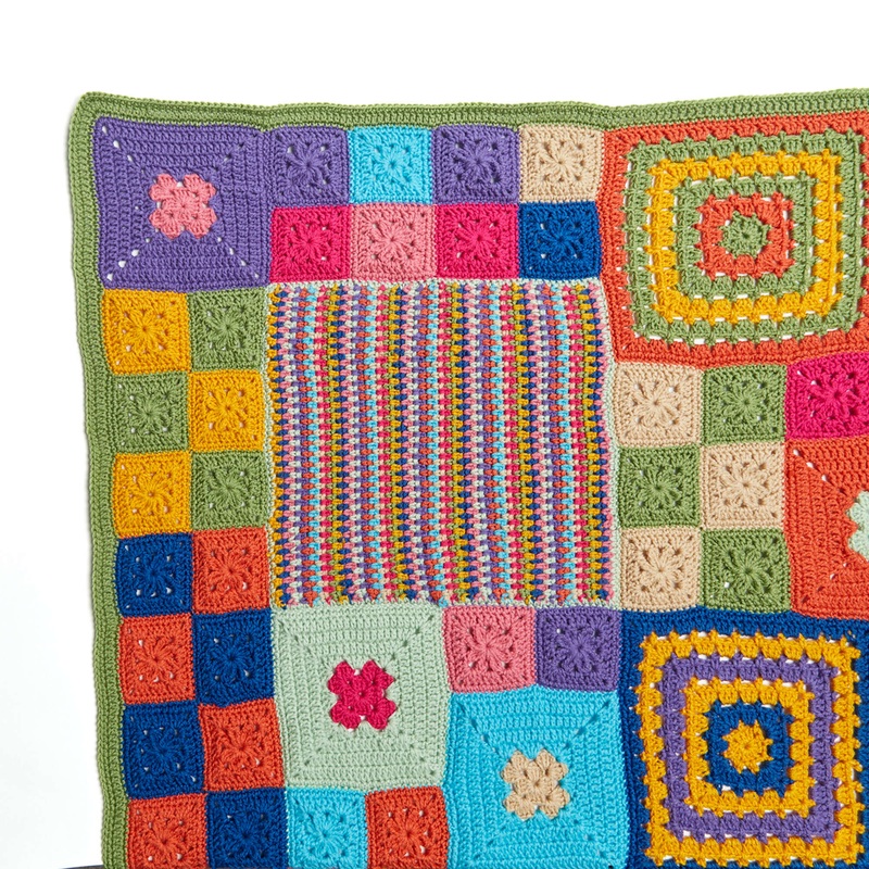 Red Heart Crochet Patched Persuasion Throw