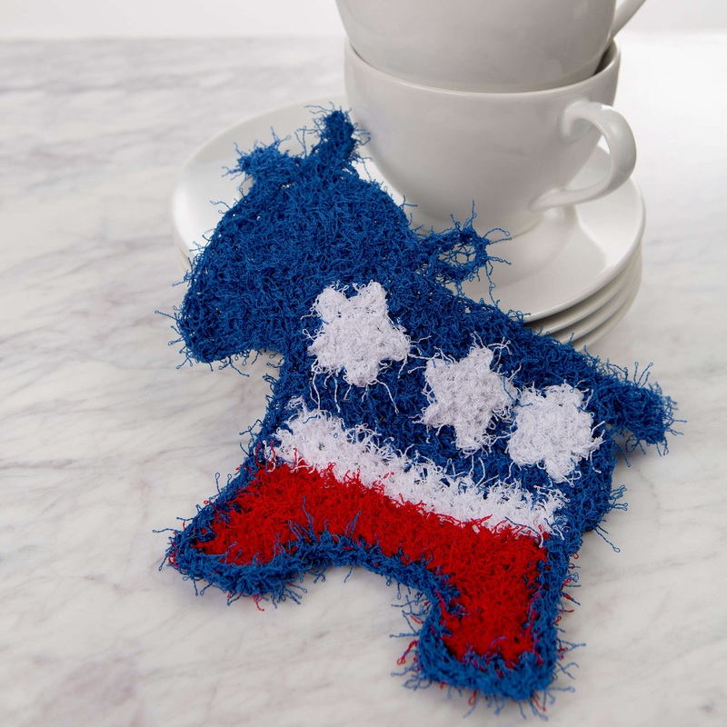Red Heart Crochet Patriotic Donkey Scrubby