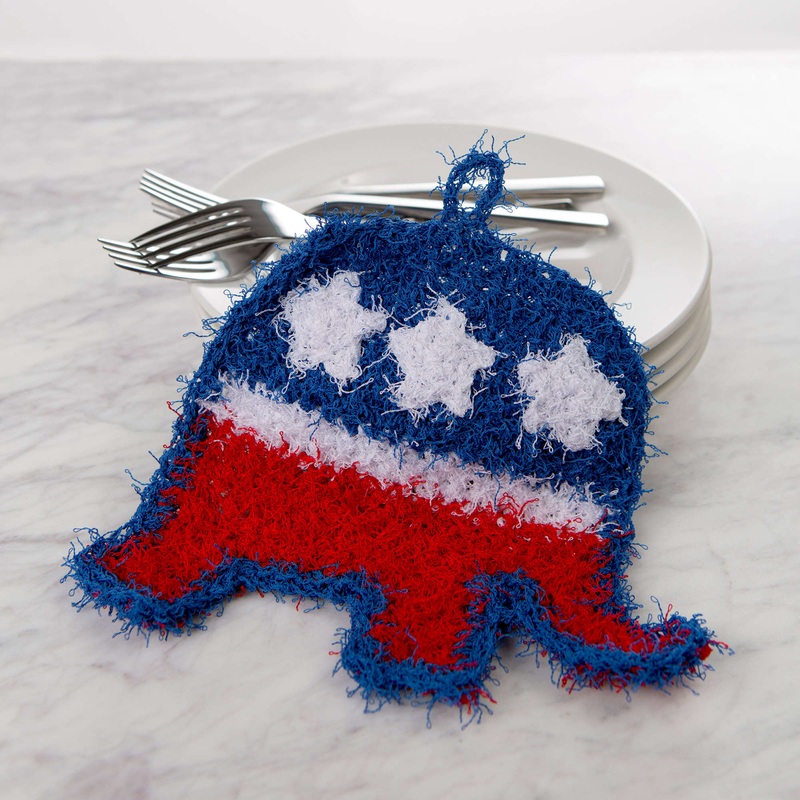 Red Heart Crochet Patriotic Elephant Scrubby