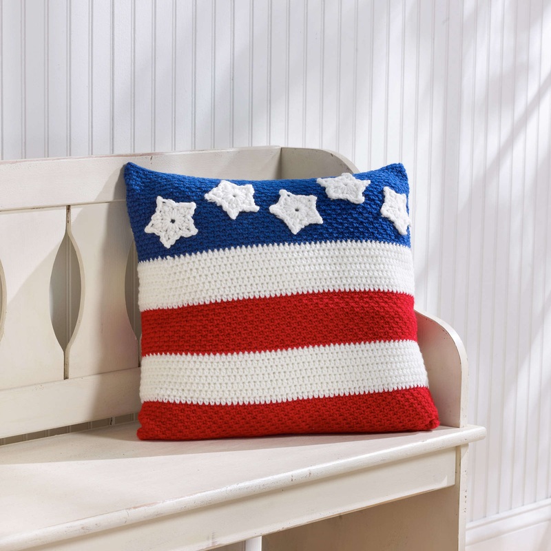 Red Heart Crochet Patriotic Pillow