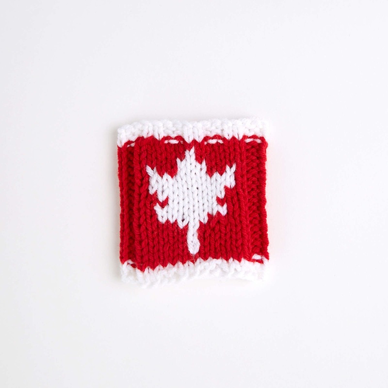 Red Heart Knit Maple Leaf Cup Cozy