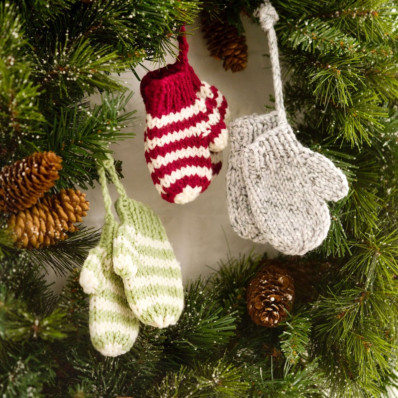 Red Heart Knit Mitten Ornaments