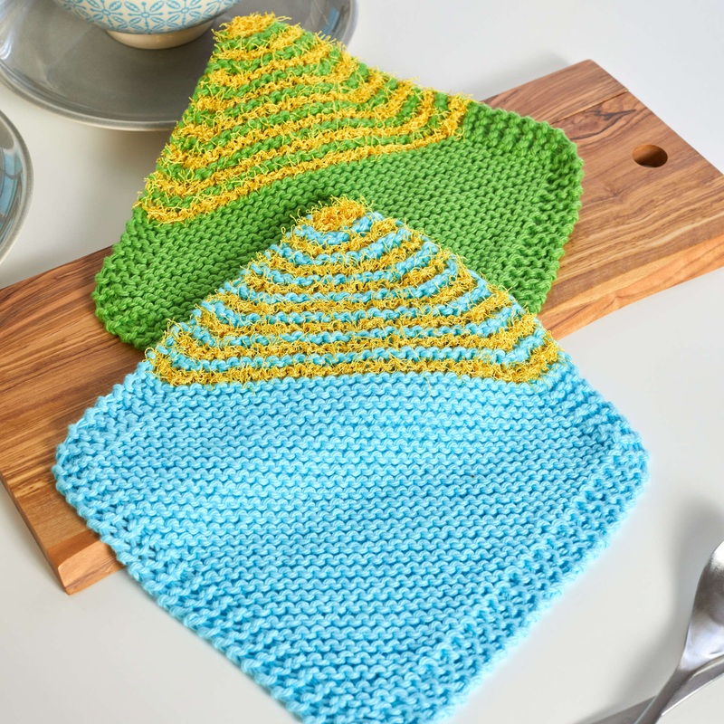 Red Heart Knit Scrubby Cloth|Caribbean|Lime