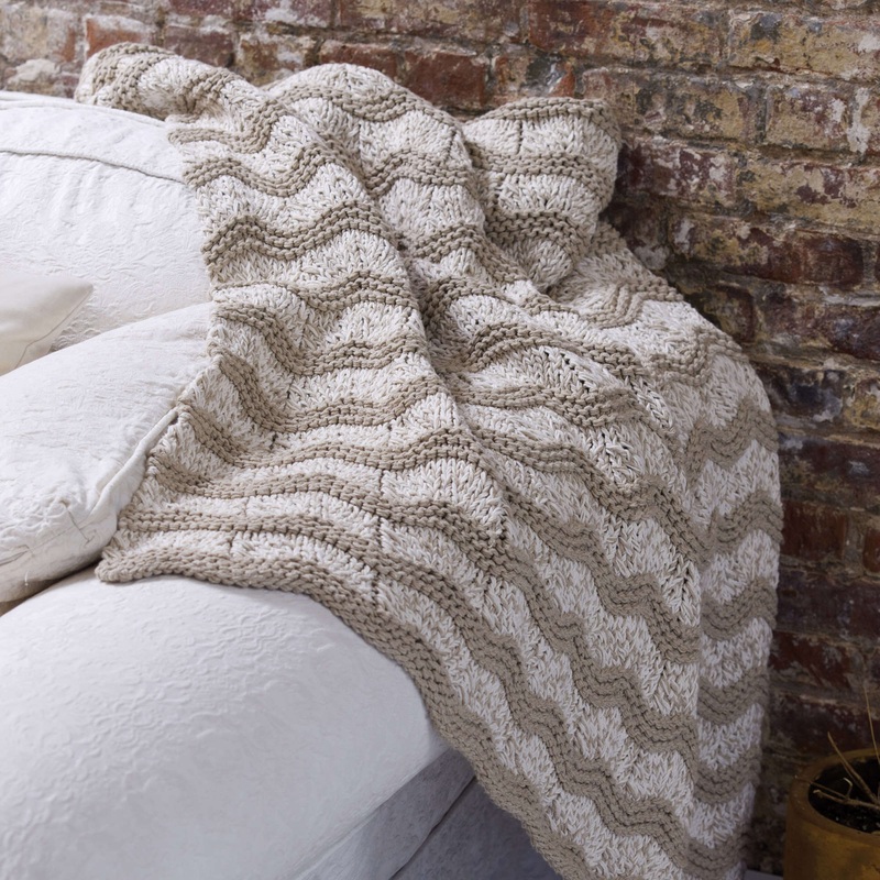 Red Heart Knit Wave Afghan|Single Size