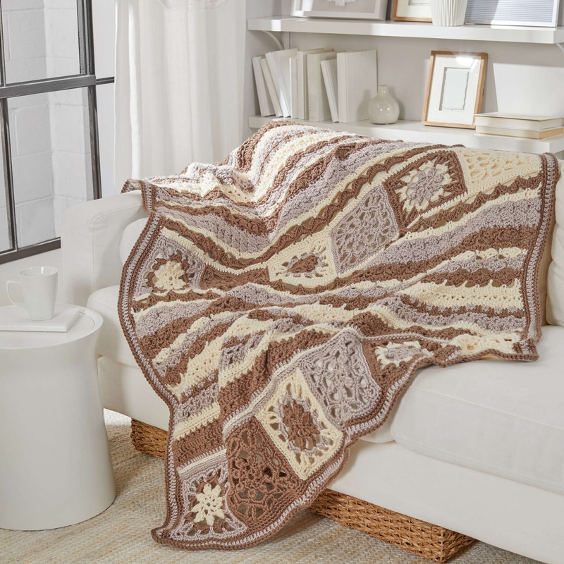 Red Heart Motif Sampler Crochet Throw