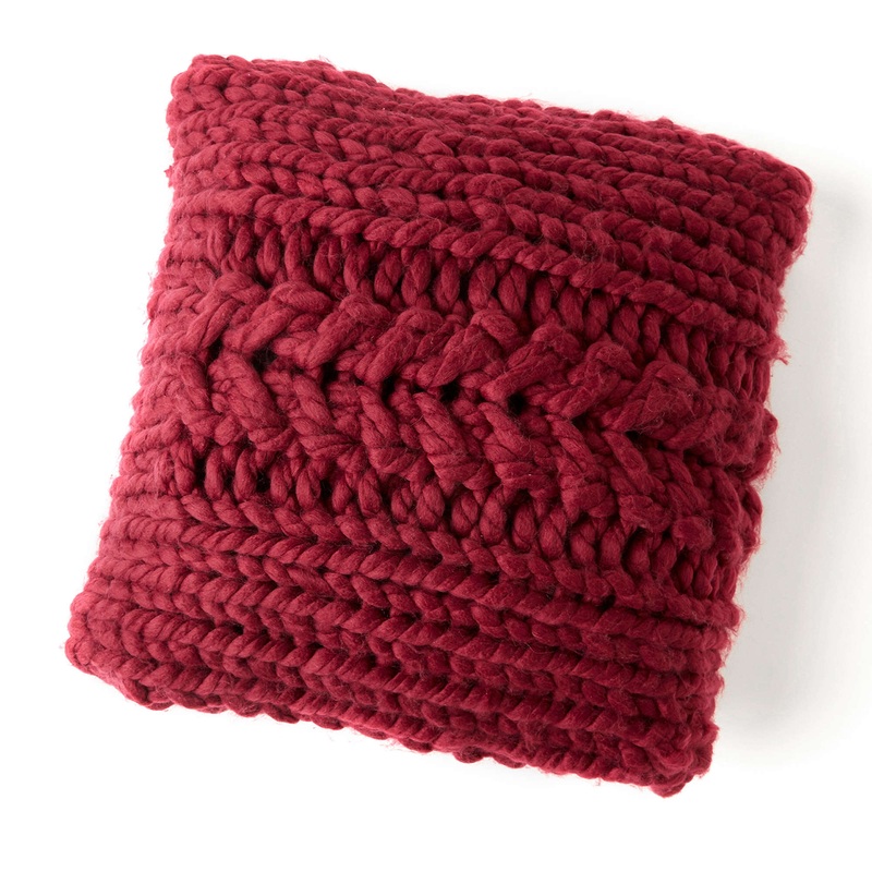 Red Heart Oversized-Cable Pillow