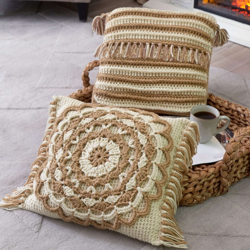 Red Heart Peaceful Stripes Pillow