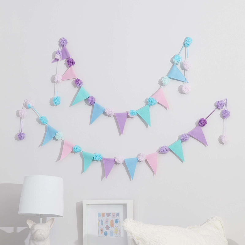 Red Heart Pennant and Pompom Garland