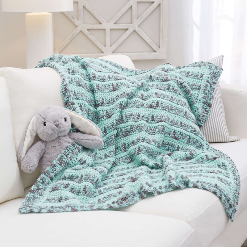 Red Heart Perfect Cuddles Crochet Baby Blanket