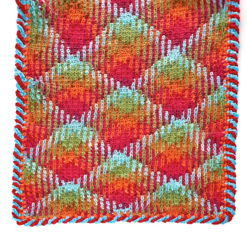 Red Heart Crochet Planned Pooling Argyle Table Runner