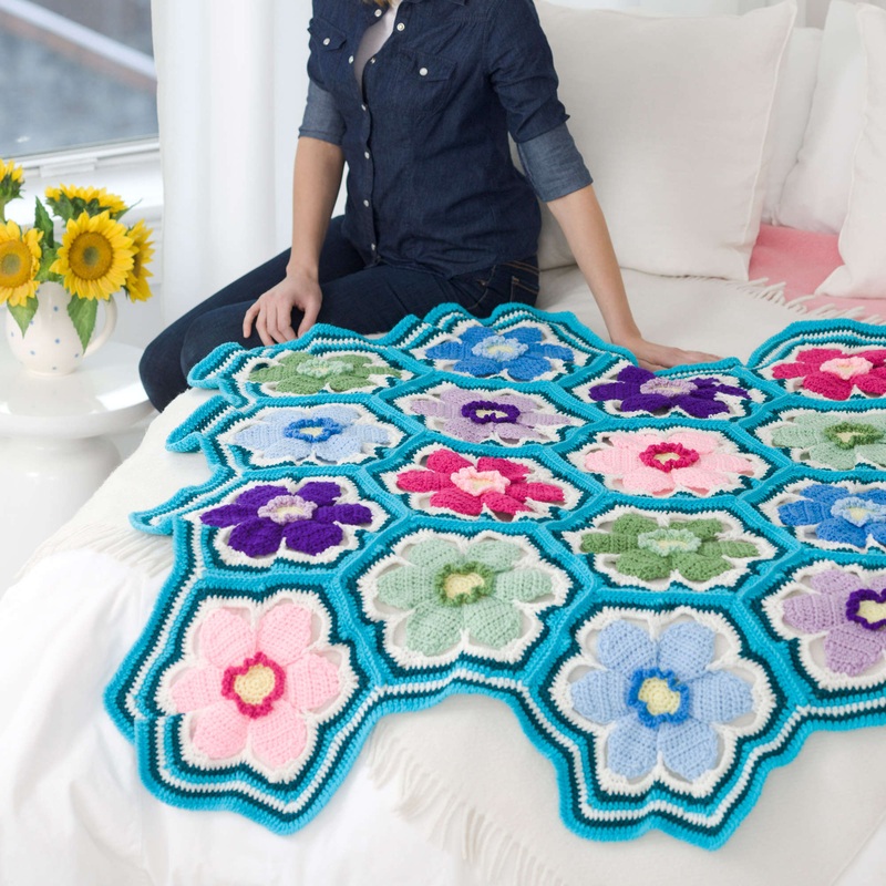 Red Heart Crochet Posey Throw|Single Size