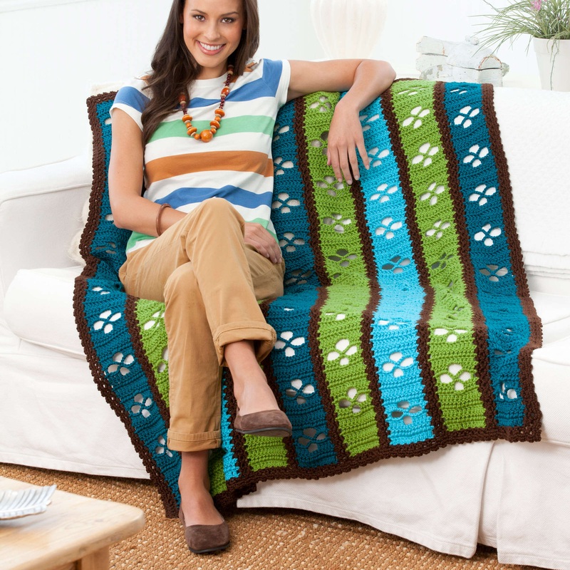Red Heart Crochet Primrose Lane Throw