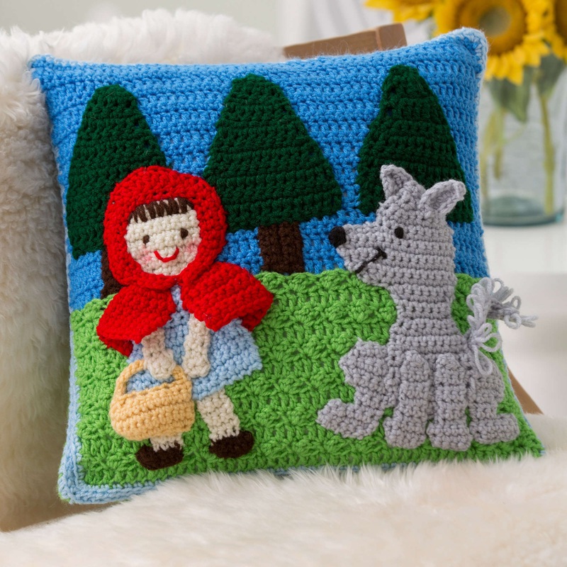 Red Heart Crochet Red Riding Hood Pillow