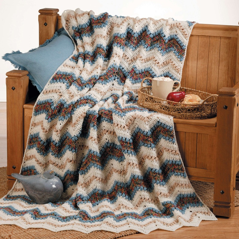 Red Heart Crochet Ripple Afghan