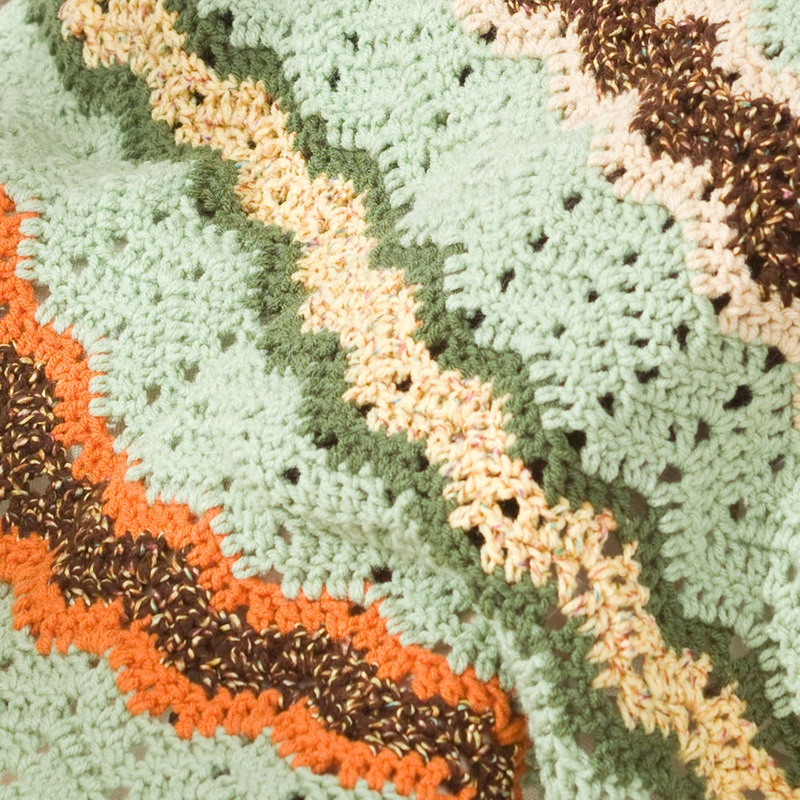 Red Heart Crochet Ripple Throwback Throw