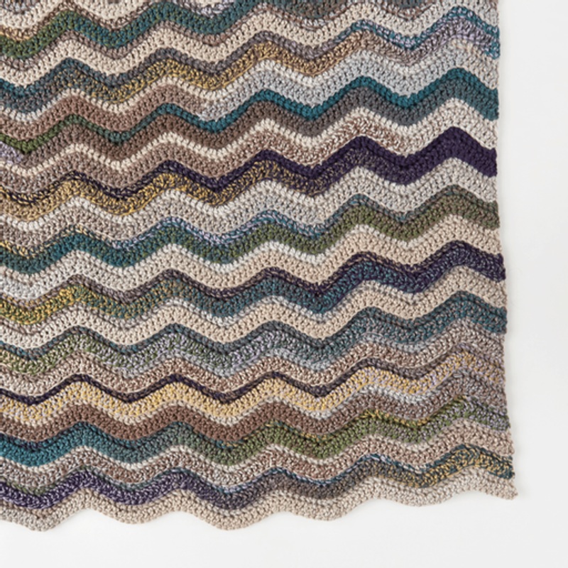 Red Heart Crochet Ripples In the Pond Throw