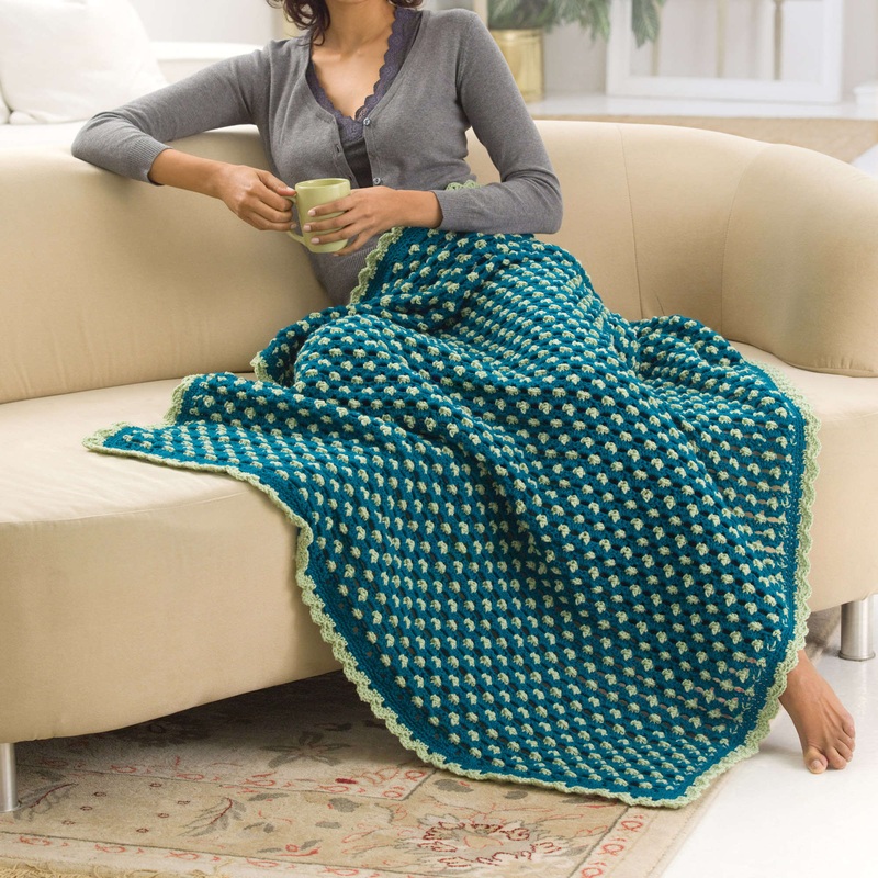 Red Heart Crochet Roman Aqueduct Throw