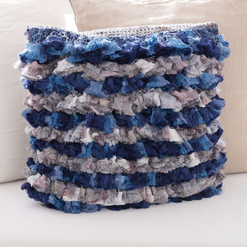 Red Heart Crochet Rows of Ruffles Pillow