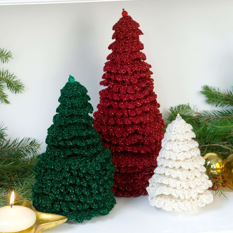 Red Heart Crochet Ruffle Fir Trees