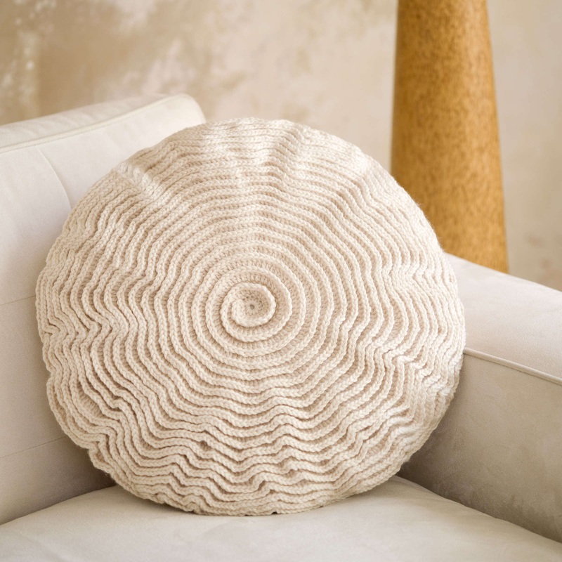 Red Heart Crochet Ruffle Rose Pillow