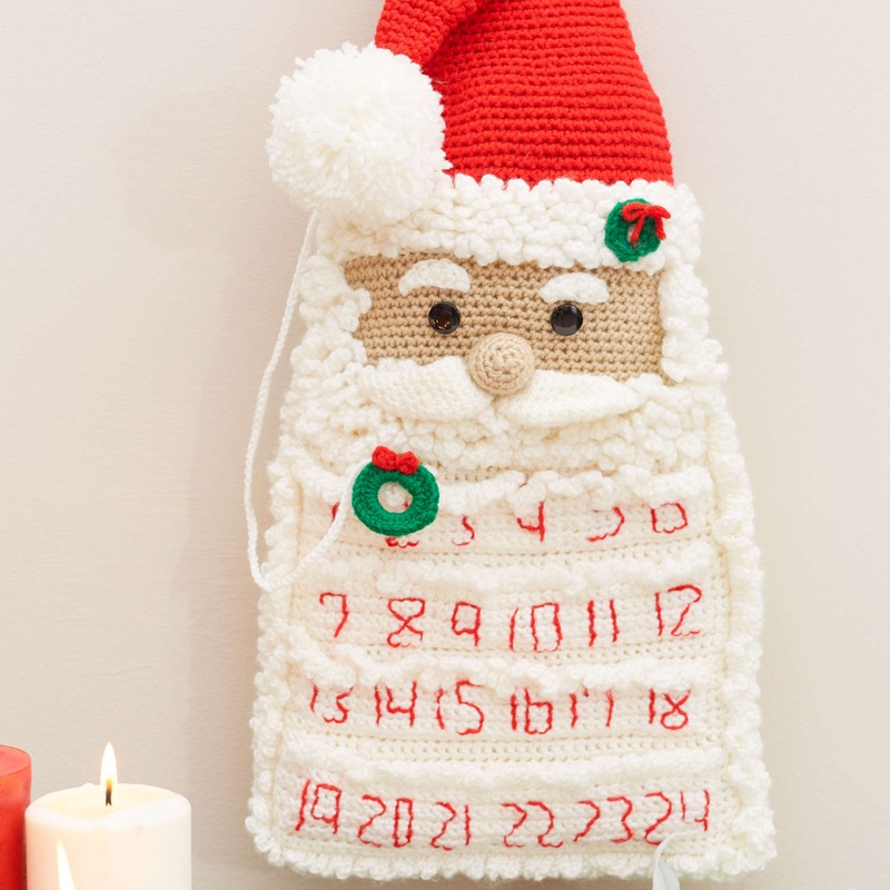Red Heart Crochet Santa Advent Calendar
