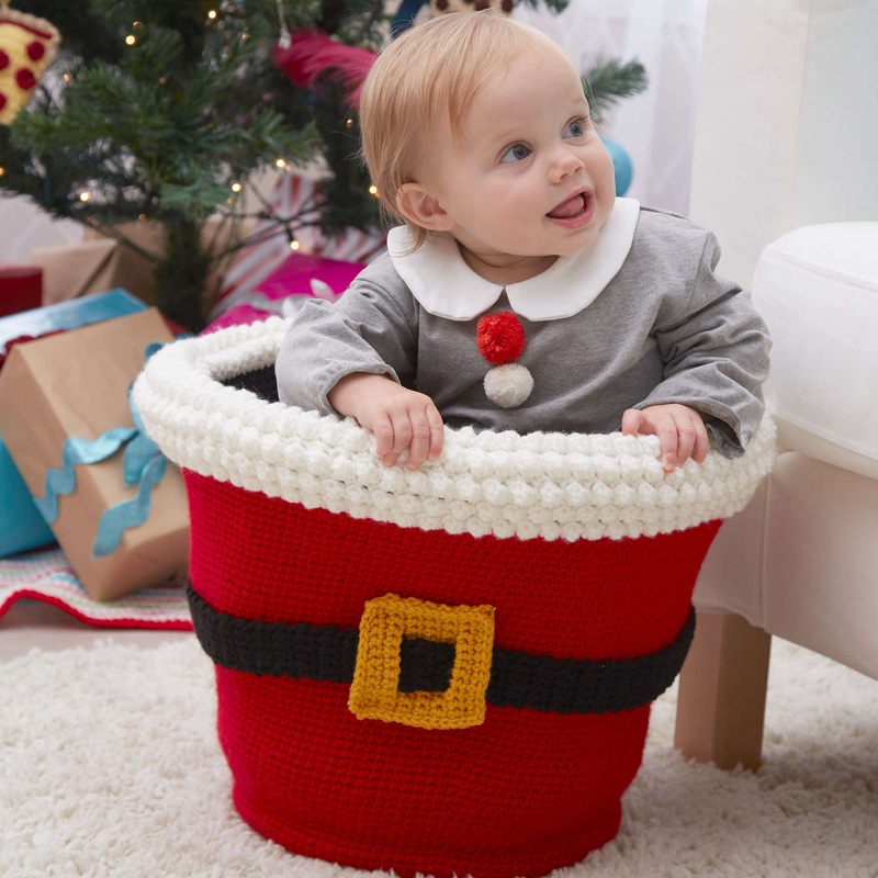 Red Heart Crochet Santa’s Gift Basket