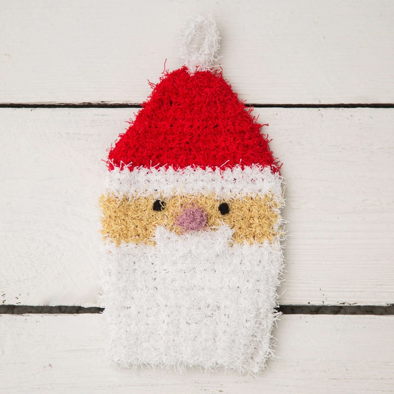 Red Heart Crochet Santa Scrubby Mitt