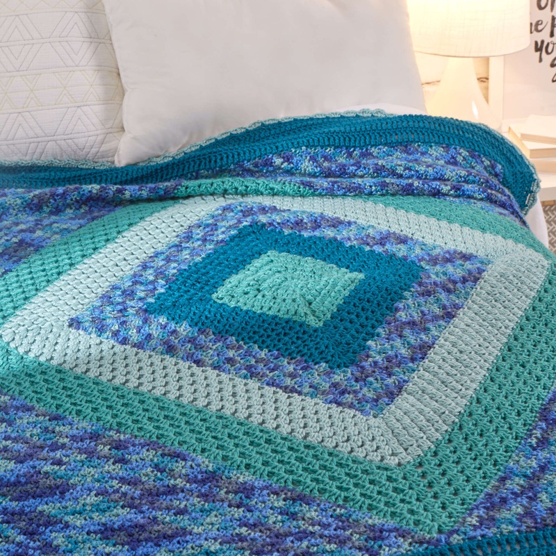 Red Heart Crochet Sea Glass Throw